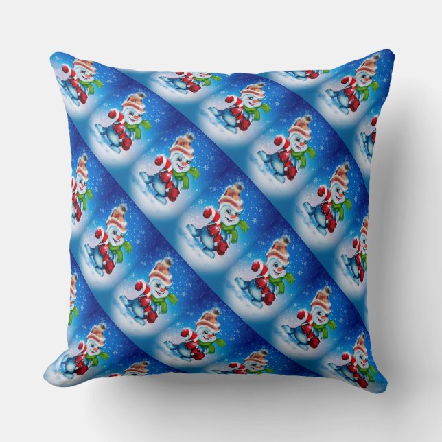 Coussin Snowman et Sucres de canne (Recto)