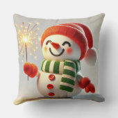 Coussin Snowman joyeux (Verso)