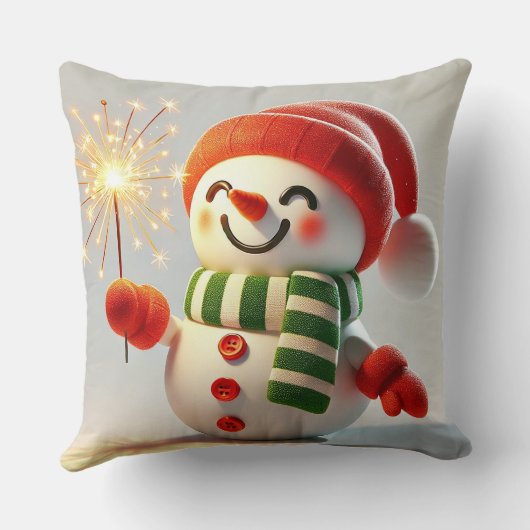 Coussin Snowman joyeux (Verso)