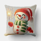 Coussin Snowman joyeux (Recto)