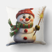 Coussin Snowman joyeux (Verso)