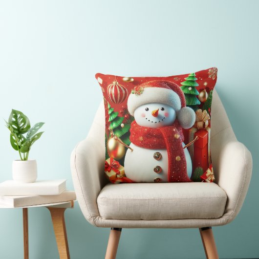 Coussin Snowman joyeux (Chaise)