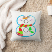 Coussin Snowman Rouge Vert Écharpe Noël Maison de vacances (Couverture)