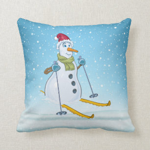 Coussin Snowman sur Ski