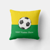 Coussin Soccer Ball on Yellow and Green Background (Verso)