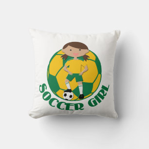 Coussin Soccer Girl 4 et Ball Green et Jaune v2