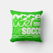 Coussin Soccer ; Grandes Tailles Vert Néon (Recto)
