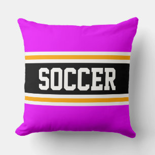 Coussin SOCCER Sportif Bright rose noir rayures d'athlétis