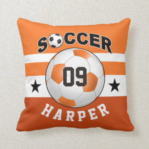 Coussin Soccer Sports Jersey Nom personnalisé Numéro  or