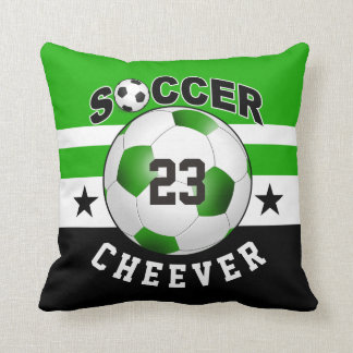 Coussin Soccer Sports Jersey Nom personnalisé Numéro| vert
