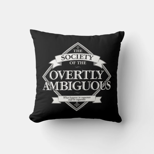 Coussin Société de l'ambiguïté flagrante (Recto)