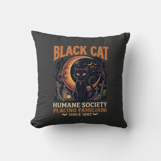Coussin Société humanitaire du chat noir Halloween Croissa (Recto)