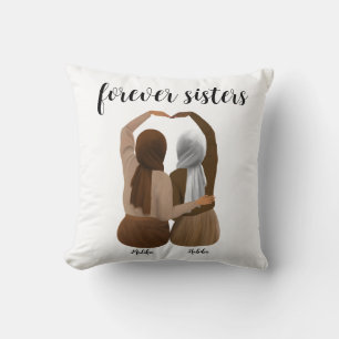Coussin Soeurs Forever Cadeau Hijabi personnalisé