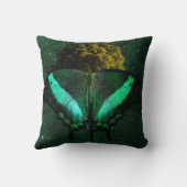 Coussin Sofisticado Esmeralda Orgânico Borboleta Arte (Verso)