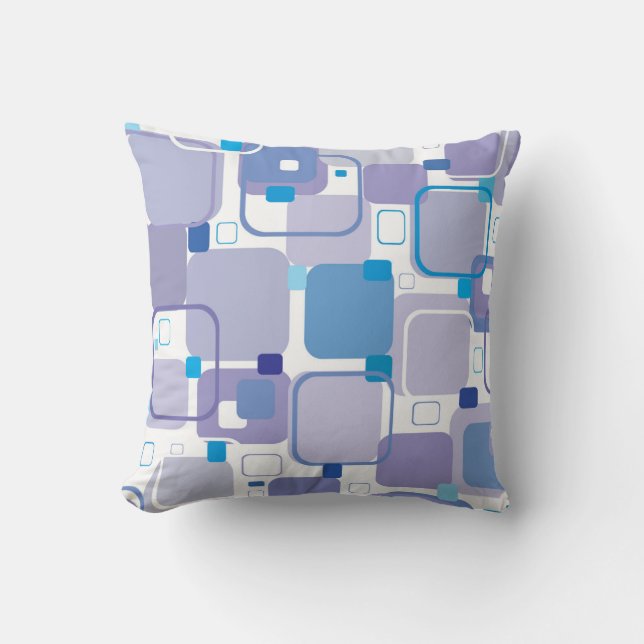 Coussin “Soft Blue & Purple  Square Throw Pillow (Recto)