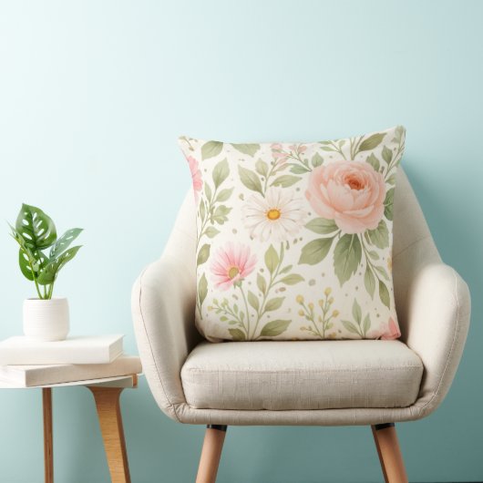 Coussin Soft Floral Watercolor Pattern   (Chaise)