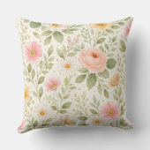 Coussin Soft Floral Watercolor Pattern   (Verso)