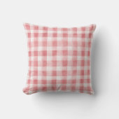 Coussin Soft Girly Pink White Plaid Stripes (Recto)