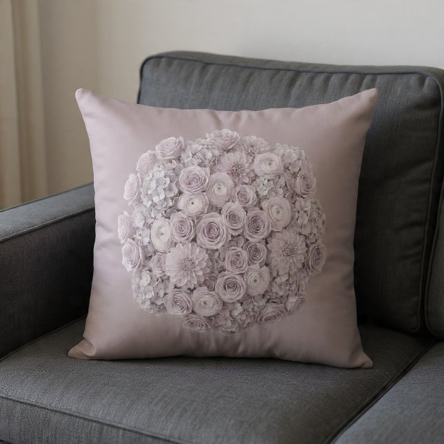 Coussin Soft Lavender & Pale Grey Floral (Créateur téléchargé)