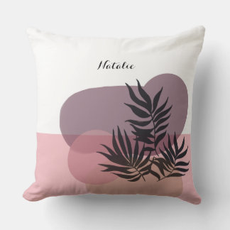 Coussin Soft Pastel Pink Abstract Tropical 
