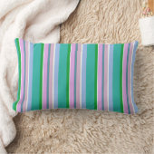 Coussin Soft Pink, Blue et Green Stripes (Couverture)