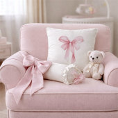 Coussin Soft Pink Bow Girl Baby Shower