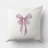 Coussin Soft Pink Bow Girl Baby Shower (Recto)