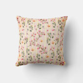 Coussin Soft Pink Floral Stripe Pattern (Verso)