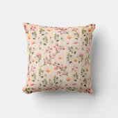 Coussin Soft Pink Floral Stripe Pattern (Recto)