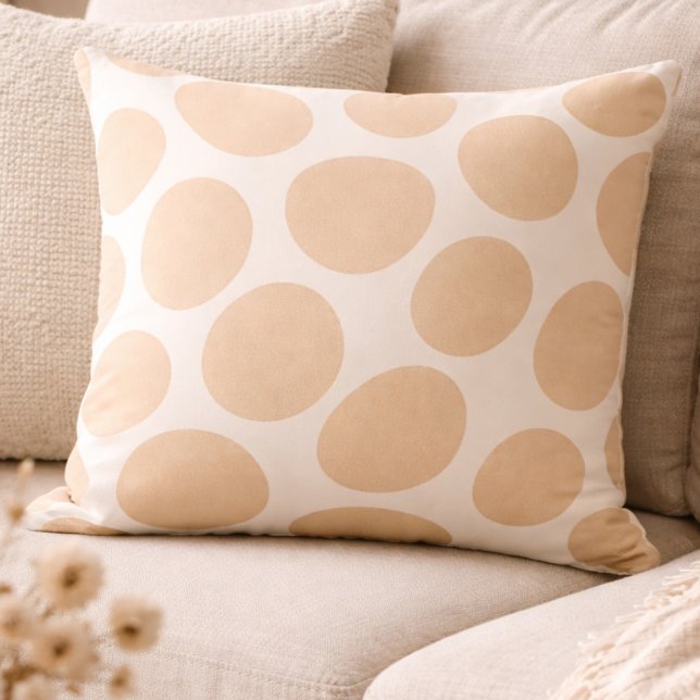 Coussin Soft Sand Geometry Throw Pillow (Soft sand tones and rounded geometry bring grounded balance to modern neutral spaces)