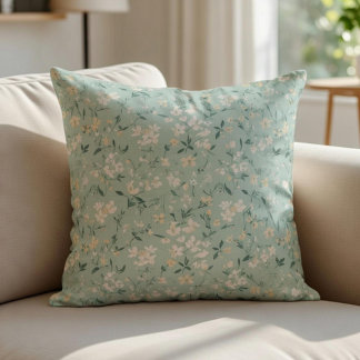 Coussin Soft Tiny Ditsy Floral Pattern in Pastel Colors