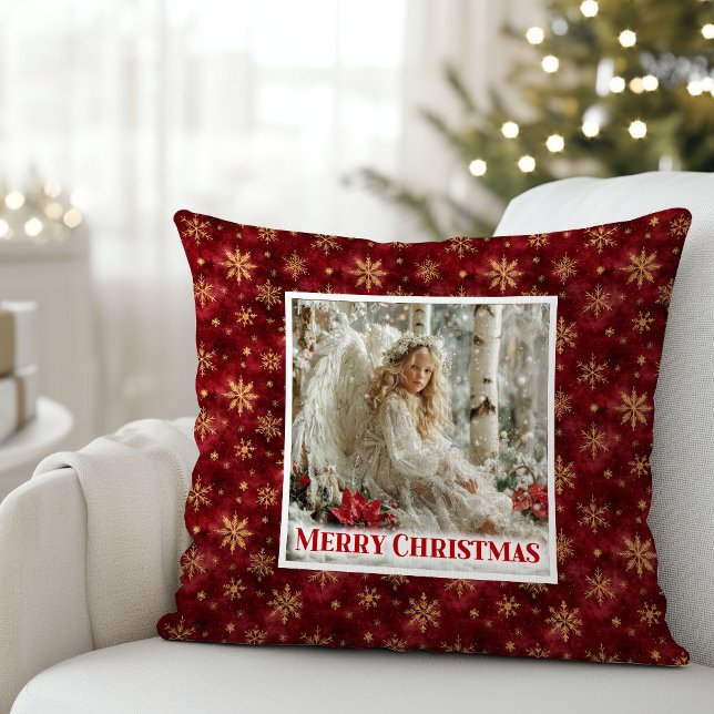 Coussin Soft Victorian Angel Art Red and Gold Gift Pillow (Soft Victorian Angel Art Red and Gold Gift Pillow)