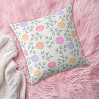 Coussin Soft watercolor floral pattern