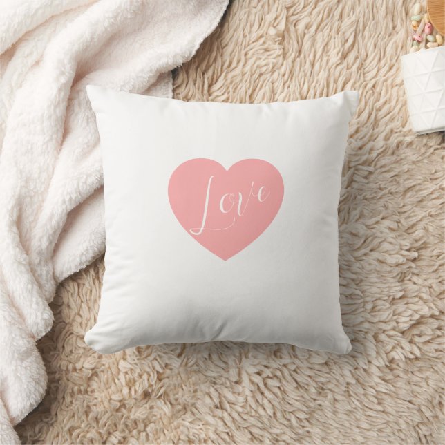 Coussin Soft White "Love" Heart Accent Pillow – Romantic H (Couverture)