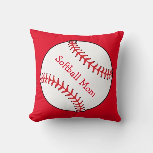 Coussin Softball Maman Carré Jeu d'oreiller (Recto)