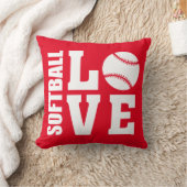 Coussin Softball players, love softball (Couverture)