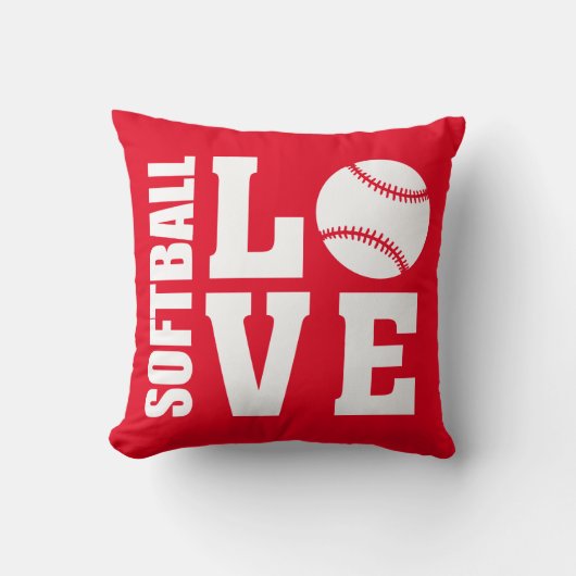 Coussin Softball players, love softball (Recto)