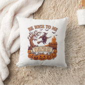 Coussin Soi Nice Moi Sorcière d'Halloween Balai Citrouille (Couverture)