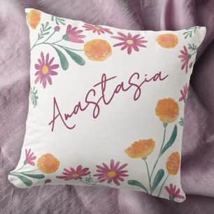 Coussin Soin de naissance d'octobre Marigold Cosmos Person