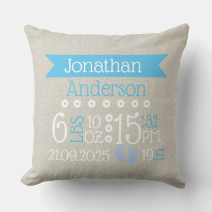 Coussin Soins infirmiers de jour de naissance personnalisé