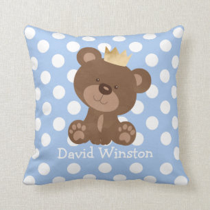 Coussin Soirée à l'ours en peluche Décoration bébé Garçon 