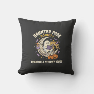 Coussin Soirée de lecture hantée d'Halloween