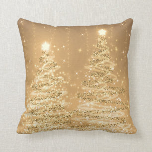 Coussin Soirée de Noël Élégante Étincelante Arbres étincel