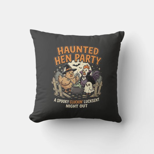 Coussin Soirée de Poule Hantée d'Halloween (Recto)