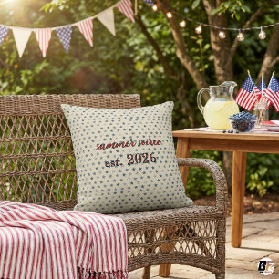 Coussin Soirée d'été Vintage Americana personnalisée année