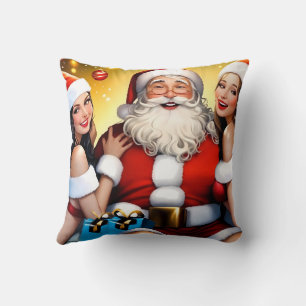 Coussin Soirée festive de Père Noël salée avec Noël