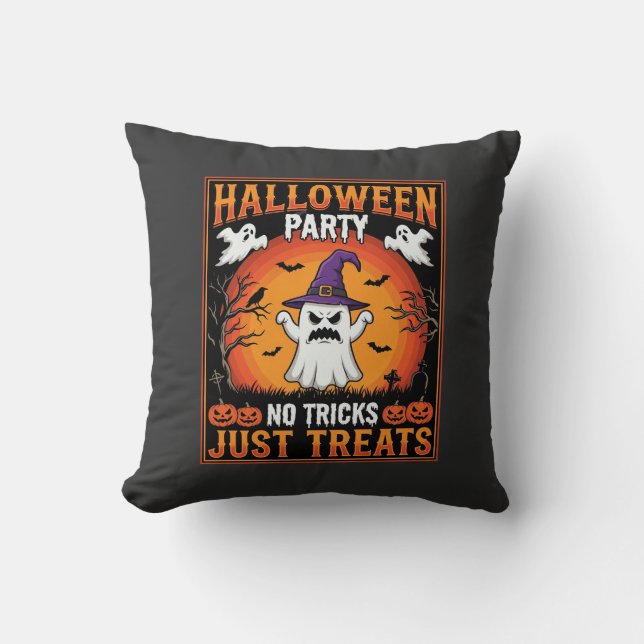 Coussin Soirée Halloween Fantôme Pas de Farces Juste des F (Recto)