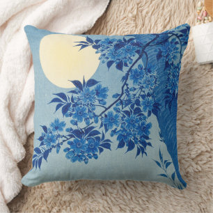 Coussin Soirée Lune Arbre Bleu Lune