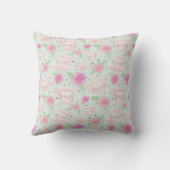 Coussin Soirée Tea vert à la menthe Monogramme personnalis (Verso)