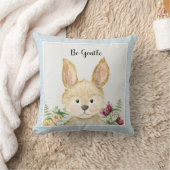 Coussin Sois douce Boy Bunny Aquarelle Bois Animal Art (Couverture)